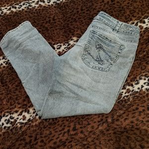 Silver capri jeans